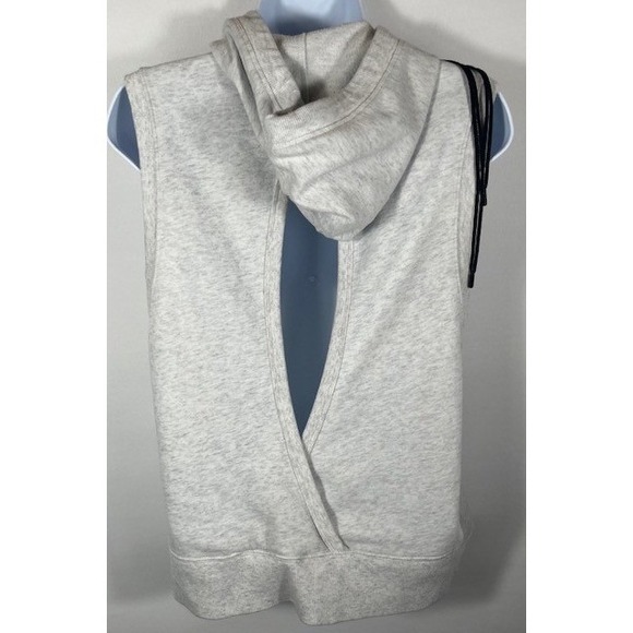 Victoria's Secret VSX Women SZ M Open Back Sport Tank Hoodie Gray Workout -1133 - Picture 3 of 6